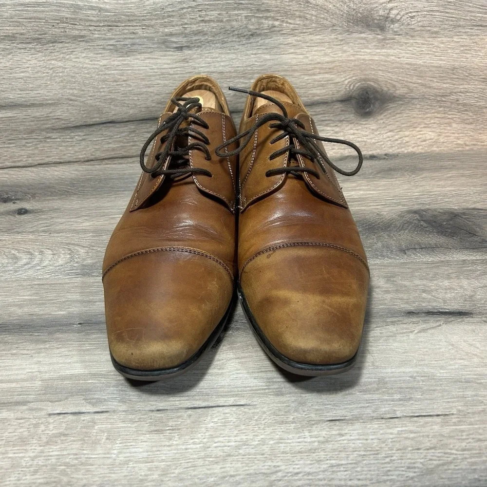 Florsheim‎ Men's Cognac Midtown Cap Toe Oxford Shoes Size 11 D Dress Shoes